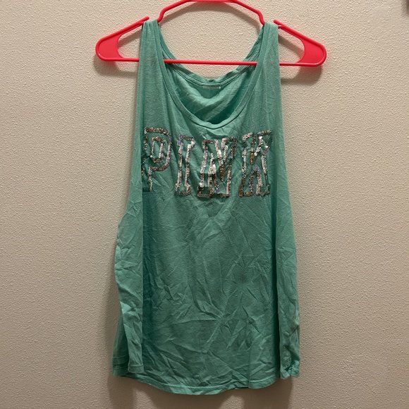 PINK Victoria's Secret Tops - Victoria's Secret PINK Sequin Tank Top Size Large NO TAGS